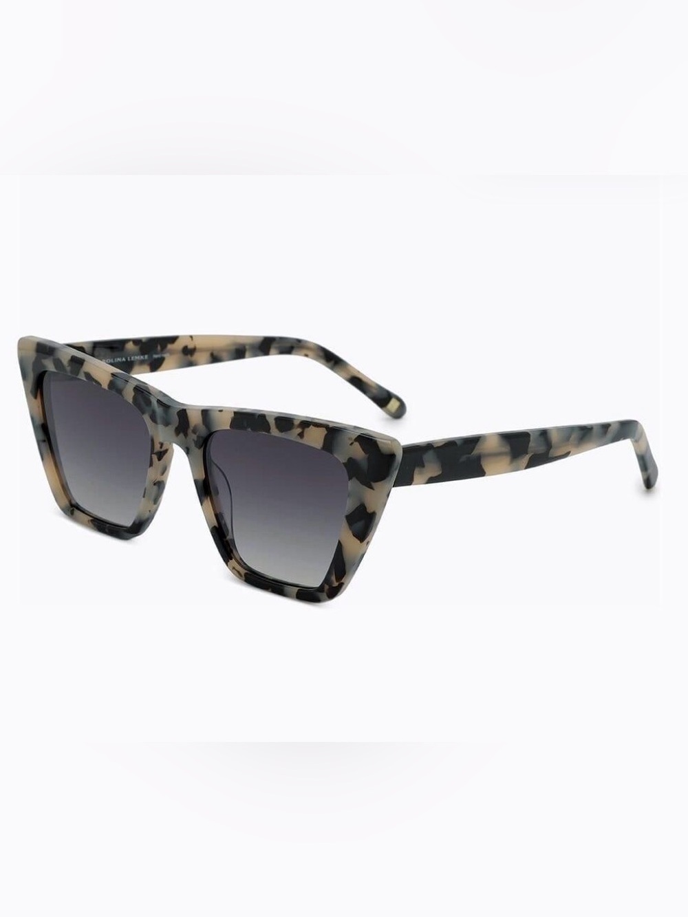 Carolina Lemke Blinc Grey Milky Demi Oversized Square Sunglasses CL9001-05 NWT